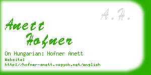 anett hofner business card